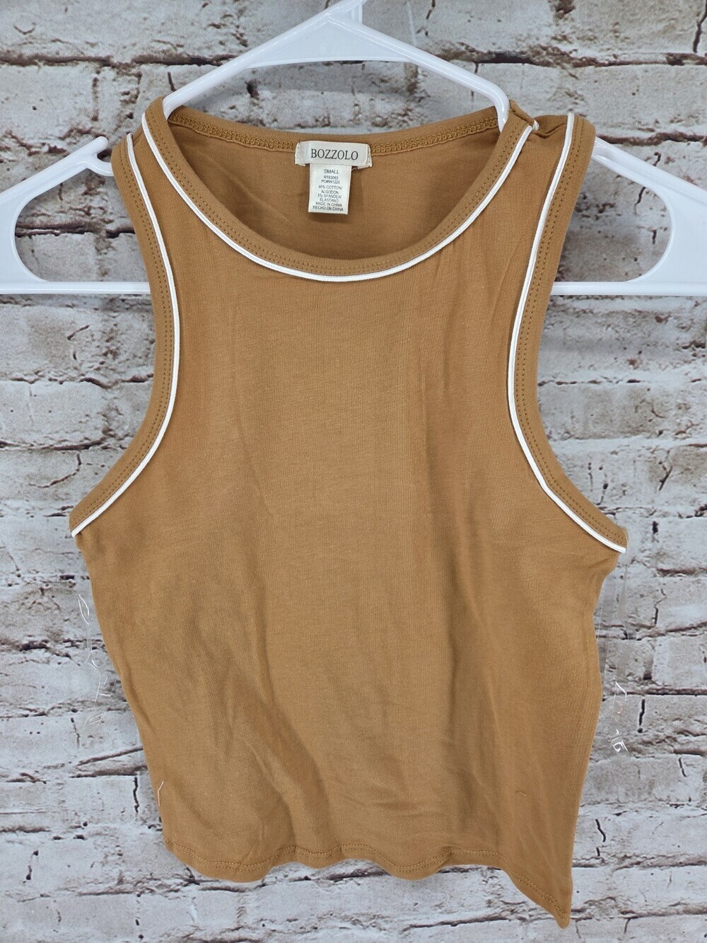 Bozzolo Crop Top Racer Back Tank Size Large NEW Gold Color
